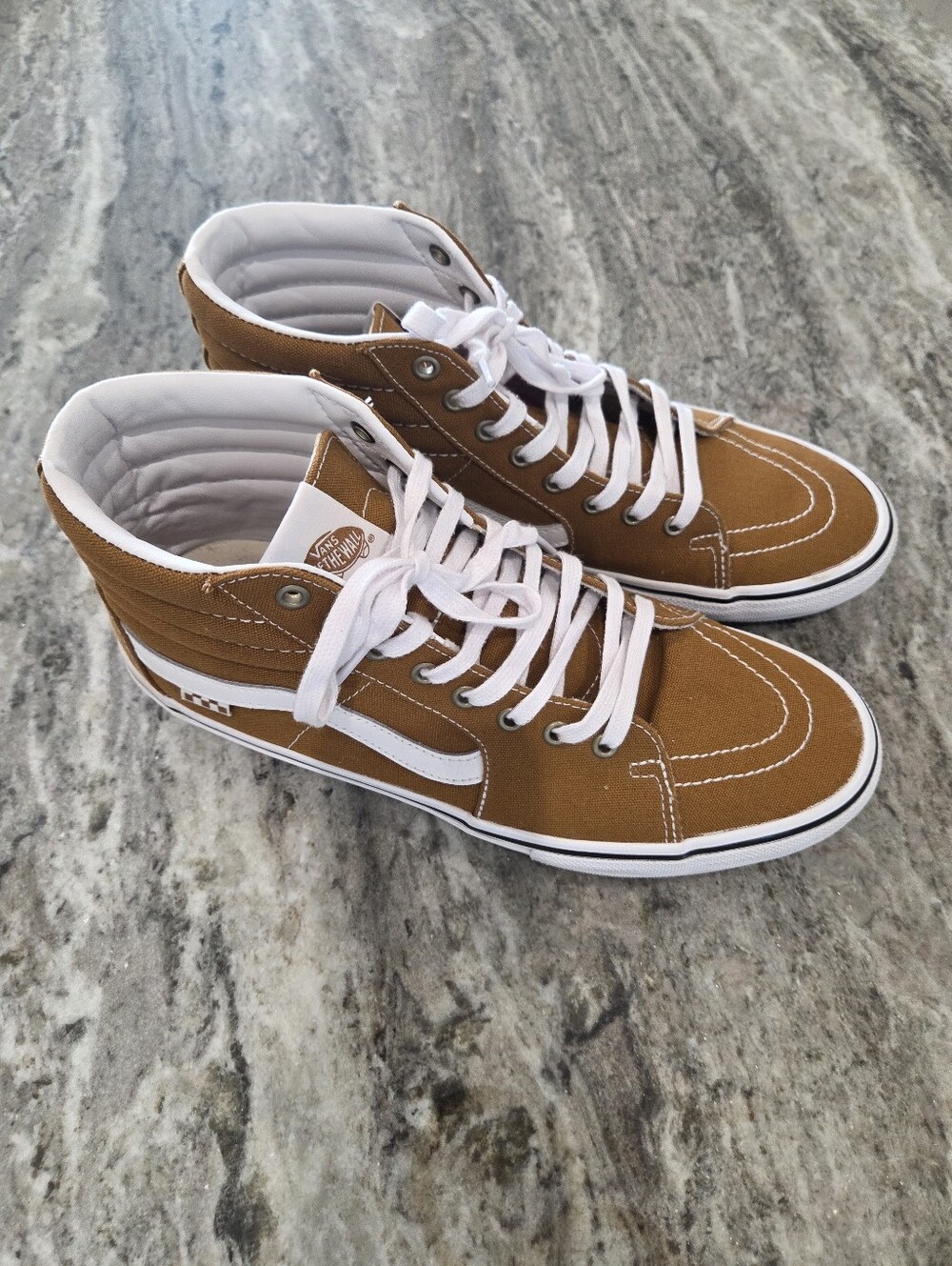 Vans Skate Sk8-Hi Canvas Golden Brown Sneakers Mens Size 12 - Picture 3 of 10